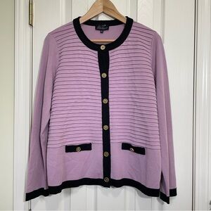Luisa Spagnoli Lavender purple 100% Virgin wool lady Cardigan XL